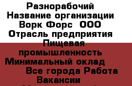 Разнорабочий › Название организации ­ Ворк Форс, ООО › Отрасль предприятия ­ Пищевая промышленность › Минимальный оклад ­ 30 000 - Все города Работа » Вакансии   . Мурманская обл.,Оленегорск г.